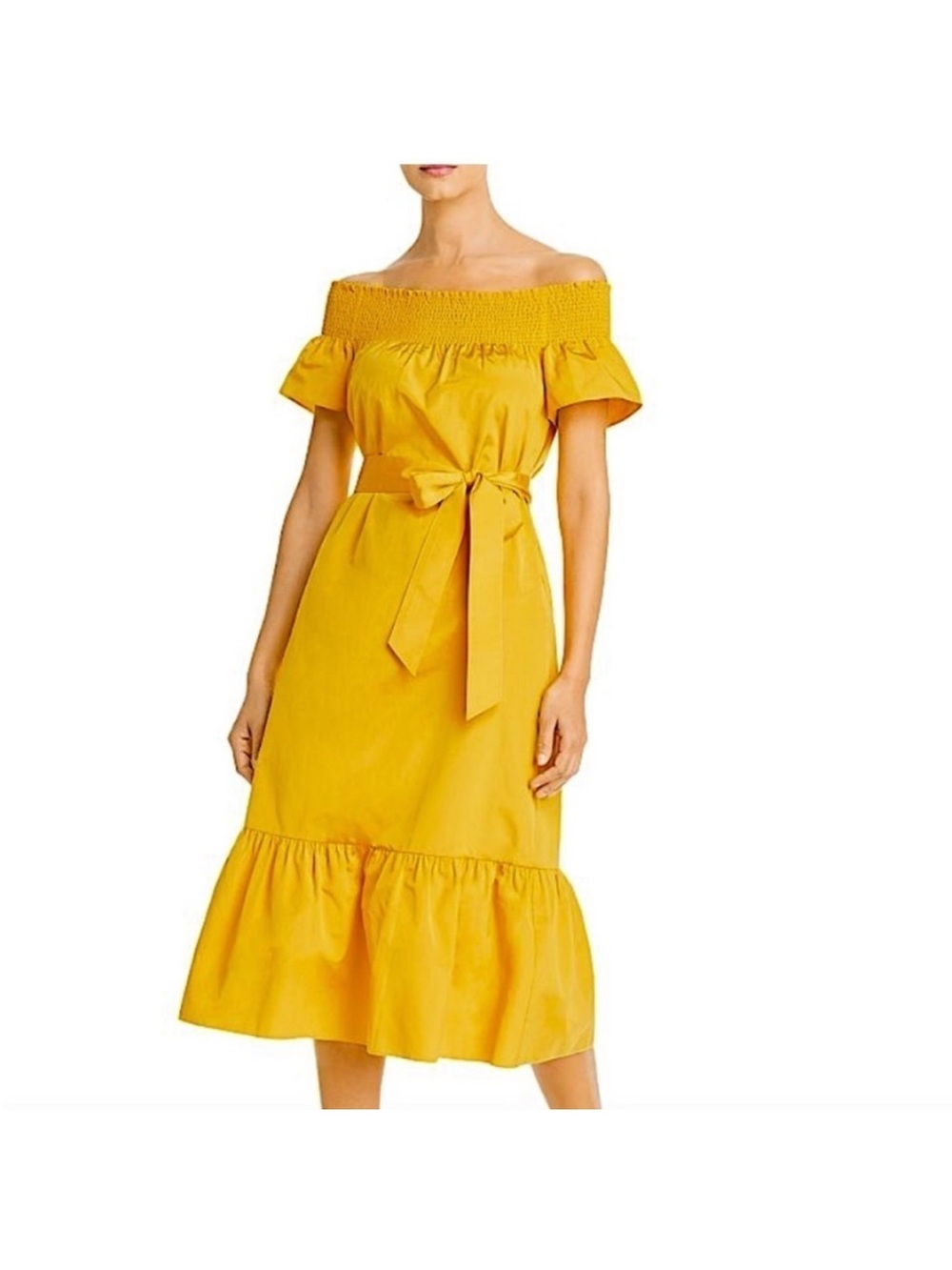 Tory Burch Women’s Smocked Shoulder Tie Dress Size Medium - Picture 2 of 3